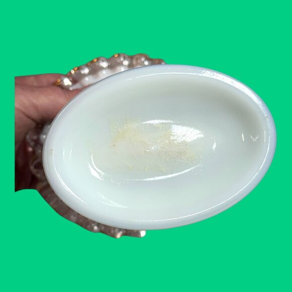 Fenton Cornucopia Milk Glass Gold Crested Bud Vase Hand Painted Floral Design - Picture 4 of 8